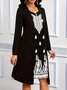 Femmes Géométrique Noir Col V Confortable Robe Maxi Décontracté