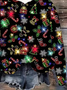 à Capuche Femmes Décontracté Printemps / Automne Noël Coton Micro-élasticité Ample Manches Longues Droit Régulier
