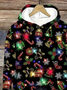 à Capuche Femmes Décontracté Printemps / Automne Noël Coton Micro-élasticité Ample Manches Longues Droit Régulier
