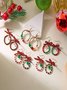 Boucles d'oreilles Femme Bloc de Couleur Urbain Toutes Les Saisons Joint Fendu Fête Métal Résine Noël Pendre
