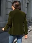 Micro-élasticité à Col Revers Manches Longues Boutons Régulier Plain Blazer Joint Fendu pour Femmes