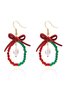 Boucles d'oreilles Femme Bloc de Couleur Urbain Toutes Les Saisons Joint Fendu Fête Métal Résine Noël Pendre