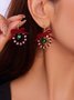 Boucles d'oreilles Femme Bloc de Couleur Urbain Toutes Les Saisons Joint Fendu Fête Métal Résine Noël Pendre