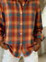 Chemises Décontracté Printemps / Automne Plaid Polyester Ample Boucle Manches régulières Col de Chemise T.-N.-L. pour Femmes