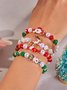 Bracelets Décontracté Plain Toutes Les Saisons Joint Fendu Faire la navette Noël multicouche Bracelet Céramique pour Femme
