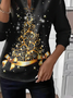 Sweat-shirts Décontracté Printemps / Automne Noël Zip Naturel Micro-élasticité Ample Col Rond T.-N.-L. pour Femmes