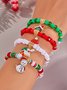 Bracelets Décontracté Plain Toutes Les Saisons Joint Fendu Faire la navette Noël multicouche Bracelet Céramique pour Femme