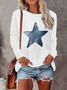 T-shirts Femmes Décontracté Printemps / Automne Motif d'Étoile Imprimé Jersey Manches Longues Régulier Droit Régulier