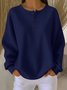 T-shirts Femmes Simple Plain Printemps / Automne Polyester Faire la navette Ample Col Rond Droit Régulier