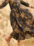 Femmes Floral Couleur 1 Col Rond Confortable Robe Maxi Rétro