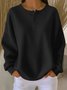 T-shirts Femmes Simple Plain Printemps / Automne Polyester Faire la navette Ample Col Rond Droit Régulier