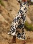 Femmes Floral Couleur 1 Col Rond Confortable Robe Maxi Rétro