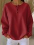T-shirts Femmes Simple Plain Printemps / Automne Polyester Faire la navette Ample Col Rond Droit Régulier