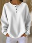 T-shirts Femmes Simple Plain Printemps / Automne Polyester Faire la navette Ample Col Rond Droit Régulier
