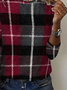 T-shirts Femmes Décontracté Printemps / Automne Plaid Imprimé Quotidien Jersey Manches Longues Col Rond Régulier