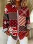 Chemises Femmes Décontracté Printemps / Automne Noël Aucune élasticité Manches Longues Col Châle Régulier Droit Régulier
