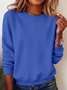 Sweat-shirts Décontracté Plain Printemps / Automne Quotidien Coupe Régulière Manches Longues Col Rond Trapèze Régulier pour Femmes