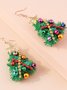 Boucles d'oreilles Femme Rétro Toutes Les Saisons Motif d'Étoile Métal Faire la navette Métal Noël Pendre