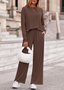 Deux Pièces Ensembles Femmes Décontracté Plain Printemps / Automne Naturel Micro-élasticité Quotidien Manches Longues Trapèze Régulier