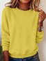 Sweat-shirts Décontracté Plain Printemps / Automne Quotidien Coupe Régulière Manches Longues Col Rond Trapèze Régulier pour Femmes