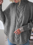 Pulls Femmes Plain Hiver Dame Romance Polyester Joint Fendu Poids lourd Manches Longues Régulier Faux Col