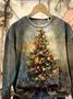 Sweat-shirts Décontracté Printemps / Automne Noël Imprimé Aucune élasticité Ample Manches Longues Régulier Droit pour Femmes