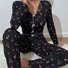 salon Ensembles Décontracté Floral Toutes Les Saisons Polyester Naturel Quotidien Coupe Régulière Manches Longues Droit pour Femmes