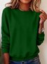 Sweat-shirts Décontracté Plain Printemps / Automne Quotidien Coupe Régulière Manches Longues Col Rond Trapèze Régulier pour Femmes