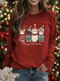 Sweat-shirts Décontracté Noël Printemps / Automne Coton Micro-élasticité Quotidien Coupe Régulière Col Rond Régulier pour Femmes