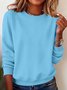 Sweat-shirts Décontracté Plain Printemps / Automne Quotidien Coupe Régulière Manches Longues Col Rond Trapèze Régulier pour Femmes