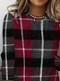T-shirts Femmes Décontracté Printemps / Automne Plaid Imprimé Quotidien Jersey Manches Longues Col Rond Régulier