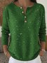 Tricoté Tops Rétro Plain Printemps / Automne Polyester Micro-élasticité Ample Noël Droit Régulier pour Femmes