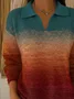 Pulls Femmes Décontracté Abstrait Printemps / Automne Micro-élasticité Manches Longues Col Châle Régulier Droit Régulier