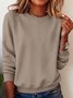 Sweat-shirts Décontracté Plain Printemps / Automne Quotidien Coupe Régulière Manches Longues Col Rond Trapèze Régulier pour Femmes