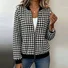 Micro-élasticité Col Montant Manches Longues Régulier Géométrique Blouson Aviateur Blouson pour Femmes