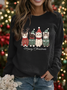 Sweat-shirts Décontracté Noël Printemps / Automne Coton Micro-élasticité Quotidien Coupe Régulière Col Rond Régulier pour Femmes