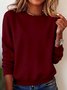 Sweat-shirts Décontracté Plain Printemps / Automne Quotidien Coupe Régulière Manches Longues Col Rond Trapèze Régulier pour Femmes