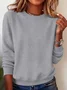 Sweat-shirts Décontracté Plain Printemps / Automne Quotidien Coupe Régulière Manches Longues Col Rond Trapèze Régulier pour Femmes