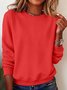 Sweat-shirts Décontracté Plain Printemps / Automne Quotidien Coupe Régulière Manches Longues Col Rond Trapèze Régulier pour Femmes