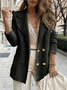 Col Châle Manches Longues Régulier Plain Blazer pour Femmes