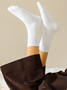 Chaussettes Femmes Simple Plain Toutes Les Saisons Coton Joint Fendu Absorber l'Humidité et Évacuer la Sueur Domestique Standard Régulier