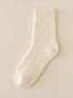 Chaussettes Femmes Simple Plain Toutes Les Saisons Coton Joint Fendu Absorber l'Humidité et Évacuer la Sueur Domestique Standard Régulier