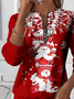 Sweat-shirts Femmes Décontracté Printemps / Automne Bonhomme de Neige de Noël Imprimé Micro-élasticité Col Rond Régulier Droit Régulier