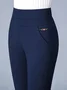 Pantalons De Yoga Simple Plain Toutes Les Saisons Polyester Faire la navette Pantalon droit Long Régulier Élasticité moyenne pour Femmes