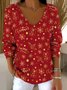 Pulls Femmes Décontracté Printemps / Automne Noël Coton Col V Micro-élasticité Coupe Régulière Régulier Trapèze