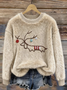Sweat-shirts Décontracté Noël Printemps / Automne Coton Micro-élasticité Quotidien Coupe Régulière Manches Longues Trapèze pour Femmes
