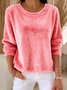 Sweat-shirts Décontracté Plain Printemps / Automne Micro-élasticité Quotidien Col Rond Régulier Trapèze Régulier pour Femmes
