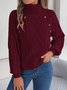 Pulls Femmes Décontracté Plain Printemps / Automne Quotidien Manches Longues Régulier Trapèze Régulier Élasticité moyenne