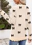 Pulls Géométrique Décontracté Printemps / Automne Coton Quotidien Coupe Régulière Régulier Trapèze Régulier pour Femmes