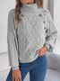 Pulls Femmes Décontracté Plain Printemps / Automne Quotidien Manches Longues Régulier Trapèze Régulier Élasticité moyenne
